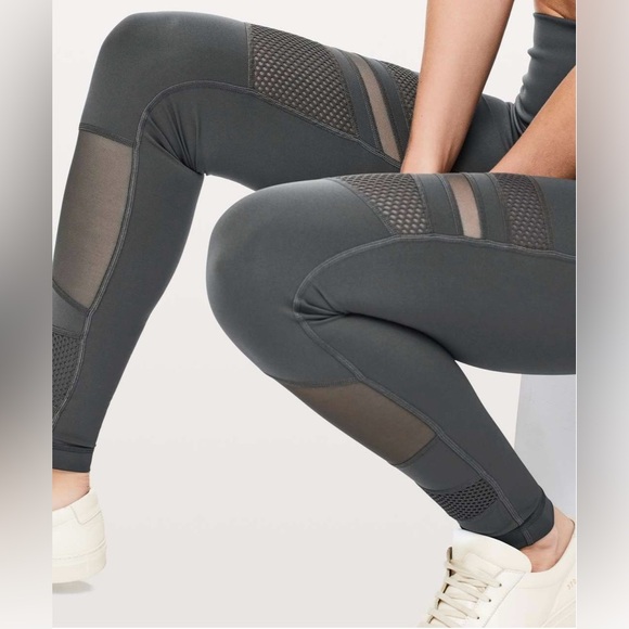 2018 Lululemon Wunder Under High-Rise Tight 28” Mix & Mesh Melanite Size 8 NWOT - Picture 4 of 9